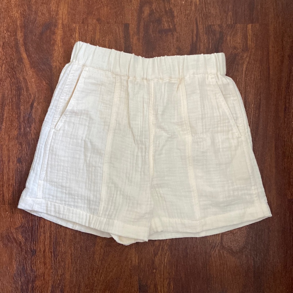 Madewell easy pull on short lightspun in cream beige NEW NWT